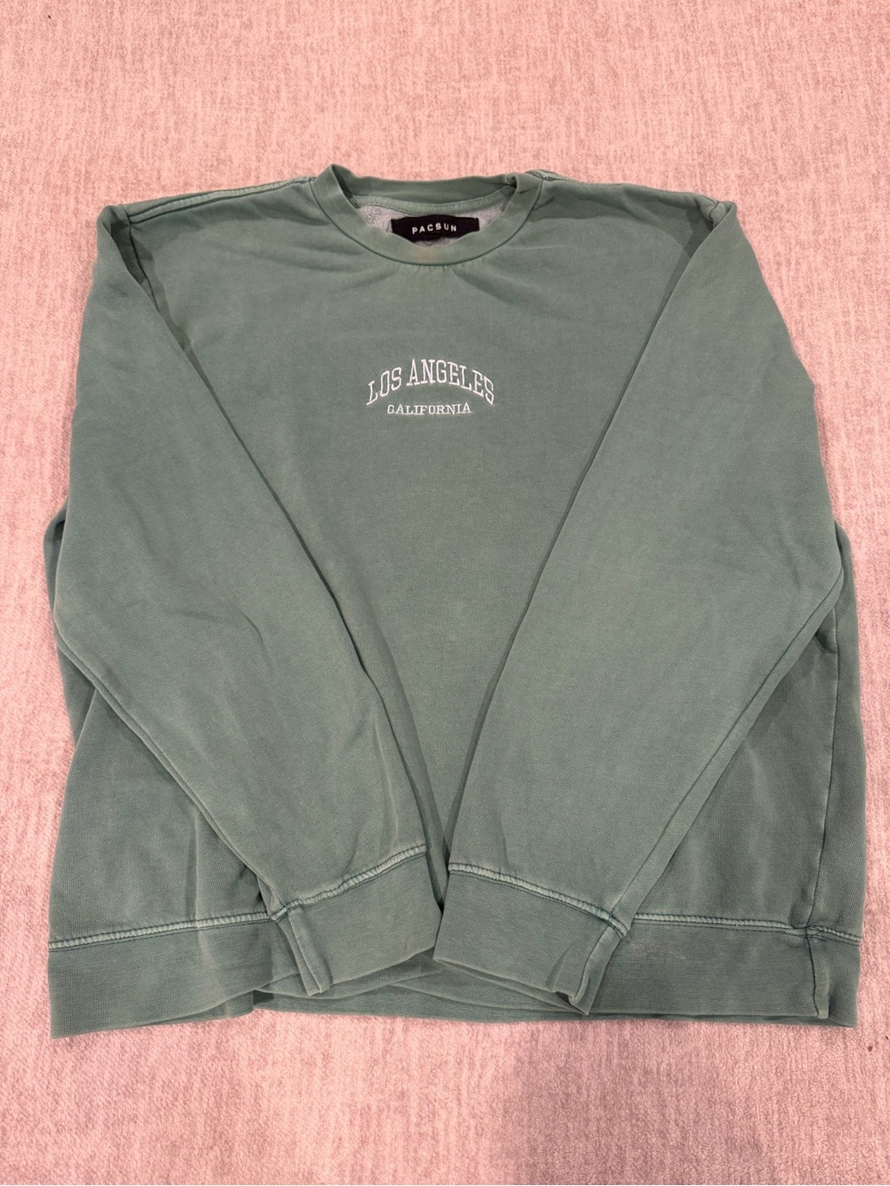 PacSun Sage Green 'Los Angeles California' Crewneck Sweatshirt